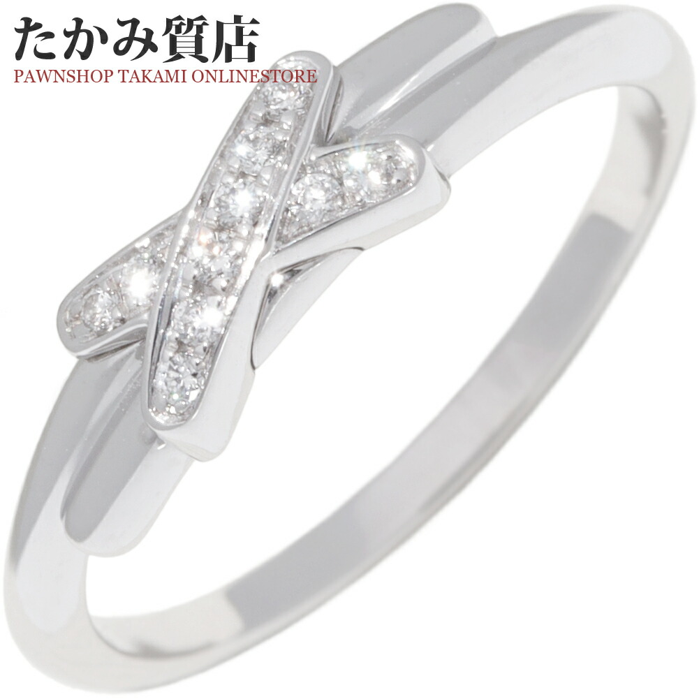 ショーメ 指輪 K18WG ダイヤ10P(0.05ct) ジュ ドゥ リアン リング 幅1.5ミリ 082217 #48(8号)｜たかみ質店店