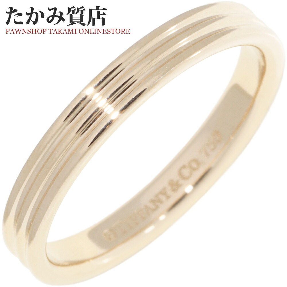 ティファニー 指輪 K18YG 3ロウ バンド リング 約12.5号|たかみ質店店