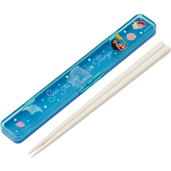 【日本製】スケーター 抗菌 音の鳴らない箸・箸箱セット モアナ ディズニー ランチグッズ 箸18cm skater Disney モアナと伝説の海 Moana お弁当 ABC3AG　ポイント消化 スーパーSALE お買い物マラソン 買い回り画像