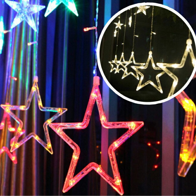 楽天市場 彡 星形 Salcar 138球usb式 2m 1m Ledイルミネーションライト 電飾 祝日 飾り付け 防水防雨仕様 窓飾り カーテンライト クリスマスライト リモコン付き ストリングライト イルミネーション ウォームホワイト カラフル Takanawa Selected