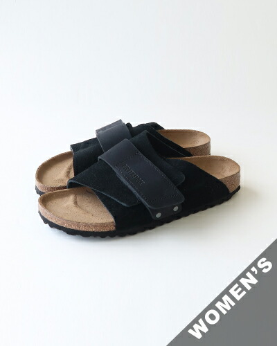 BIRKENSTOCK ビルケンシュトック サンダル レディース Kyoto Nubuck-Suede Leather - BLACK - WOMEN\u0027S キョウト 1022566 貨物輸送無料