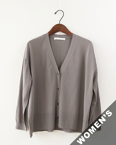 evam eva エヴァムエヴァ ジレー レディース cotton cardigan - 47 OTTER GRAY 綿織物ジレー E261K096 貨物輸送無料