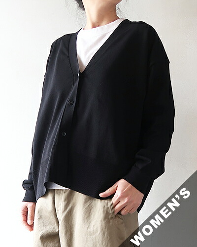 evam eva エヴァムエヴァ ジレー レディース cotton cardigan - 98 SUMI 綿織物ジレー E261K096 貨物輸送無料