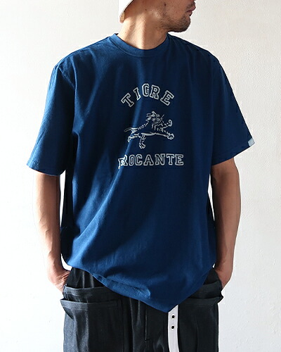 TIGRE BROCANTE ティグルブロカンテ カットソー メンズ レディース ロゴ半袖Tシャツ INDIGO BP-45-TPO-1 送料無料 メール便可
