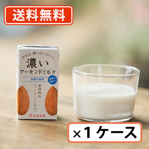 楽天市場】【送料無料（一部地域除く）】筑波乳業 濃いアーモンドミルク 砂糖不使用 125mlｘ30本 (15本×2ケース) 添加物不使用 砂糖不使用  : たかおマーケット