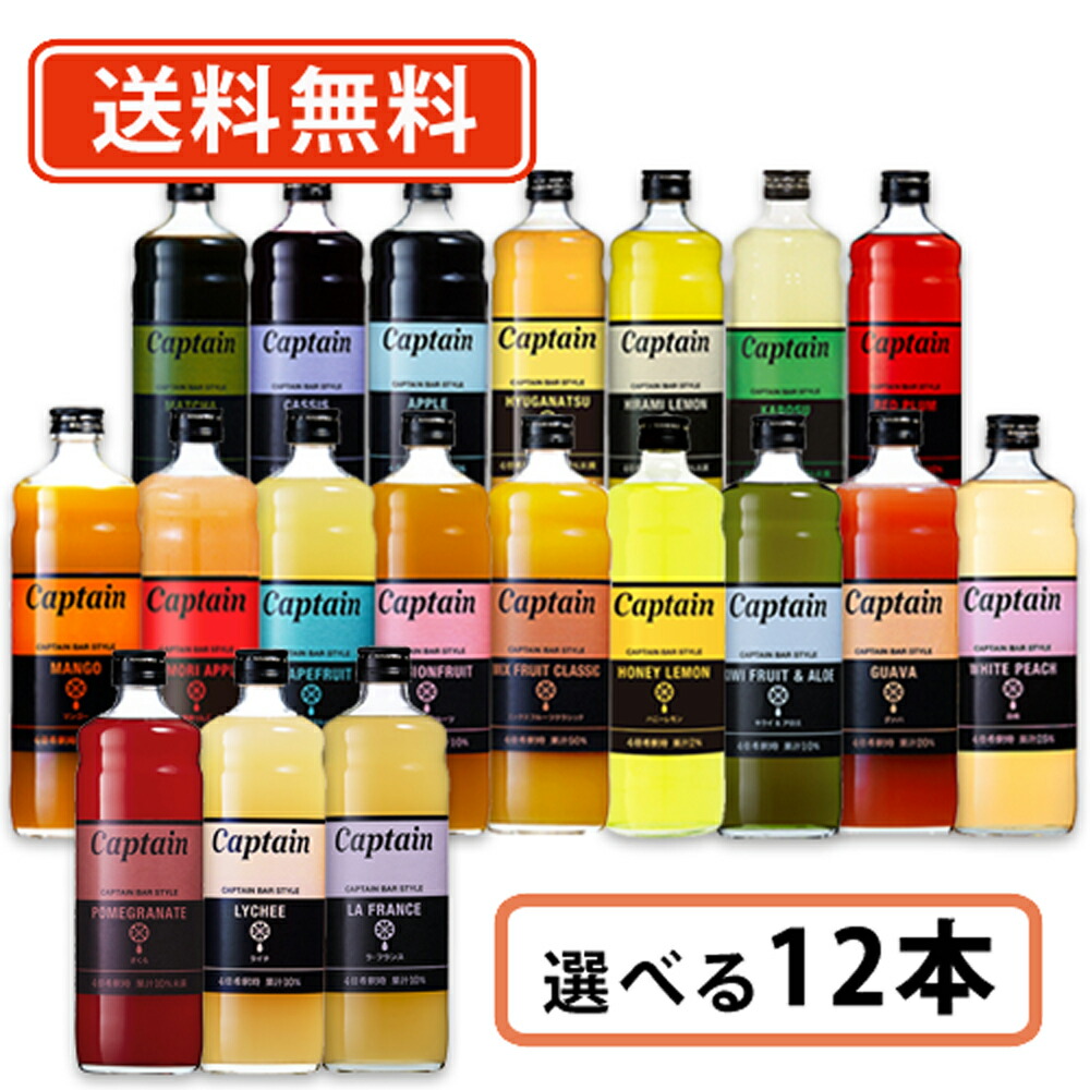 エントリーしてポイント最大12倍！4月10日1時59分まで☆ キャプテンシロップ 600ml 選べる12本セット《B》 キャプテン　中村商店 バー かき氷 ソーダ 割り材 カフェ　【送料無料(一部地域を除く）】