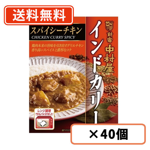 エントリーしてポイント最大12倍！4月10日1時59分まで☆ 新宿中村屋 インドカリー スパイシーチキン 200ｇ×40個 【送料無料(一部地域を除く)】