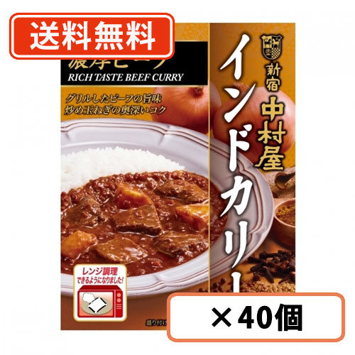 エントリーしてポイント最大12倍！4月10日1時59分まで☆ 新宿中村屋 インドカリー 濃厚ビーフ 180g×40個 カレー レトルトカレー curry ビーフカレー スパイス 電子レンジ調理可 【送料無料(一部地域を除く)】