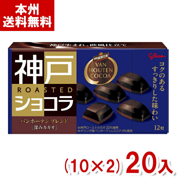 江崎グリコ 神戸ローストショコラ バンホーテンブレンド 深みカカオ (10×2)20入 (チョコレート) (Y80) (本州送料無料)
