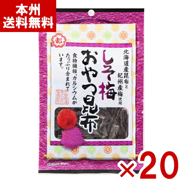 中野物産 しそ梅おやつ昆布 25g×20入 (こんぶ おつまみ お菓子 おやつ 食物繊維 景品 大量) (ケース販売)(Y80) (本州送料無料)