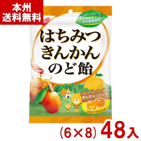ノーベル 110g はちみつきんかんのど飴 (6&times;8)48入 (キャンディ あめ 飴 のどケア お菓子 おやつ) (Y12) (本州送料無料)｜ゆっくんのお菓子倉庫