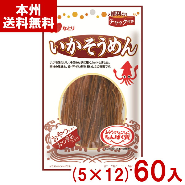 なとり 31g いかそうめんチャック付 (5&times;12)60入 (おつまみ 珍味 するめ スルメ イカ お菓子) (Y10) (本州送料無料)｜ゆっくんのお菓子倉庫 14,541円