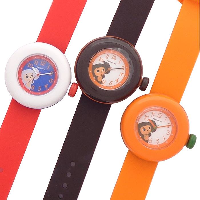 チェブラーシカ グッズ 腕時計 ウォッチ チェブラーシカ チャーム フィギア付 3針 クォーツ シリコンベルト 日本製ムーブメント使用画像