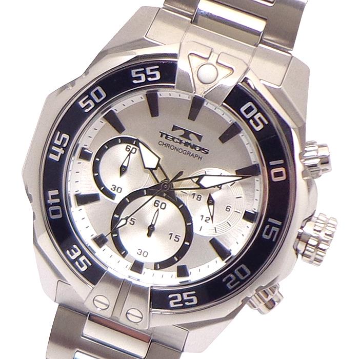 腕時計 メンズ ウォッチ テクノス TECHNOS T6C40-SS クロノグラフ CHRONOGRAPH ステンレス ベルト 送料無料 日本製ムーブ クォーツ 24時間計 ストップウォッチ SEIKO社製ムーブ 機械 使用 スイス｜たからばこ　店