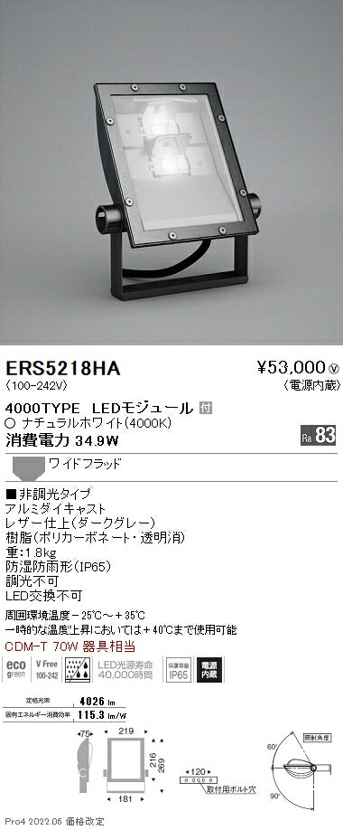 オプティミスティック 遠藤照明 ERS5220W 遠藤照明 看板灯 LED（昼白色