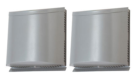 三菱電機 P-100VSSQ5 換気扇 ロスナイ用システム部材 壁掛2パイプ取付タイプ・ダクト用 防音用フード ステンレス製 防虫網付