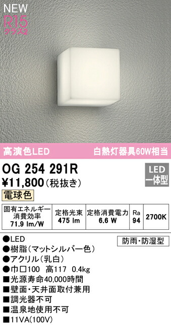 楽天市場】オーデリック OG254834BR エクステリア LEDポーチライト 人