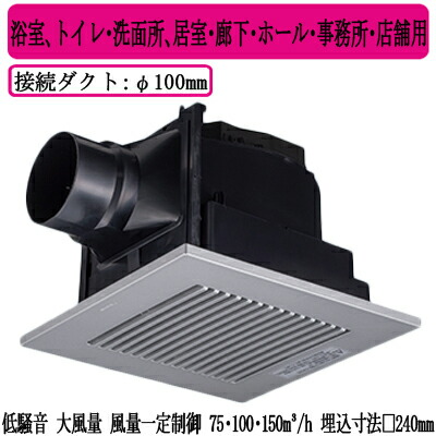 パナソニック XFY-24JDK8/86 天井埋込形換気扇 ＜DCモーター＞ ルーバー付 浴室 トイレ 洗面所 居室 廊下 ホール 事務所 店舗用 低騒音 大風量形
