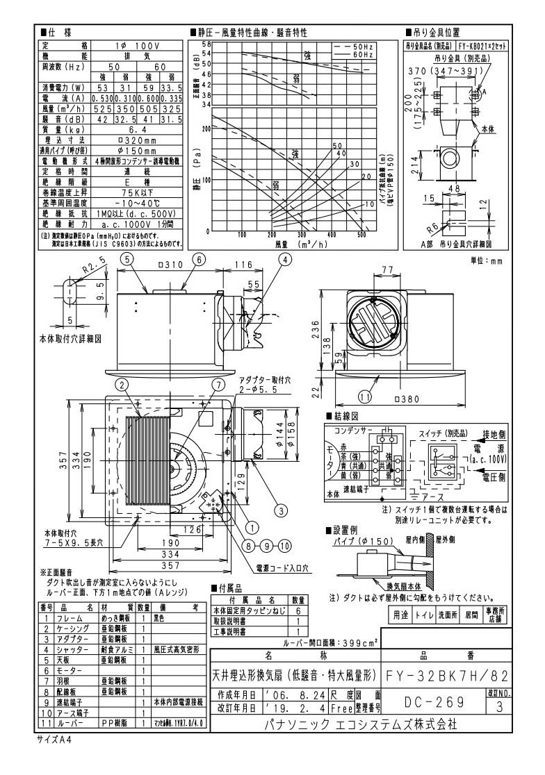 待望 パナソニック FY-32BK7H 換気扇 天井埋込形換気扇 台所 トイレ