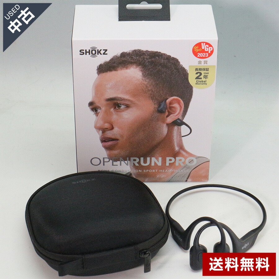 【中古】 美品 SHOKZ ショックス OpenRun Pro オープンランプロ 骨伝導ワイヤレス イヤホン 付属品有り◆368f04