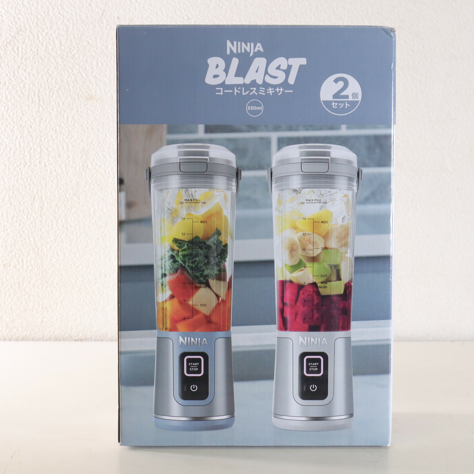 【アウトレット】NINJA ニンジャ コードレスミキサー ブラスト BC155J 2本セット 470ml USB充電式 ポータブルブレンダー そのまま飲める プロテイン対応 スムージー ジューサー 氷も砕ける 持ち運び 小型 洗いやすい マイボトル キャンプ アウトドア オフィス ◇100c40｜たからぶねweb店