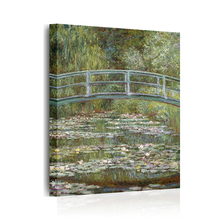 楽天市場 送料無料 油絵風 世界名画 モネ 睡蓮の池と日本の橋 油彩