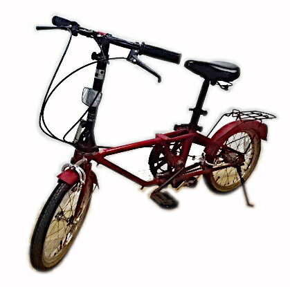【中古】 DAHON III オールドダホン 折りたたみ銀輪 赤いこと 16in 現況品 要取りつくろう / DAHON3 ヴィンテージ レトロ 古典派音楽 ミニベロ 小みち車