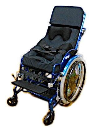 【中古】 日進 ニッシン ちびっ子用 座位守りつづける車椅子 カスタムお手伝いさん / スティッチデザイン 車輪取りまかなう / ティルト チルト ちびっ子 ちびっ子用 しり押し 介護 自走 車いす 車イス / 松本義肢製造所