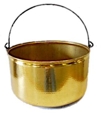 【中古】 金管楽器製 灰入れ井戸釣瓶 / 薪暖房器設備 / 灰受け 灰井戸釣瓶 タライ / アンティーク ヴィンテージ ビンテージ / 煖炉 お取りつくろう 洗い濯ぎ