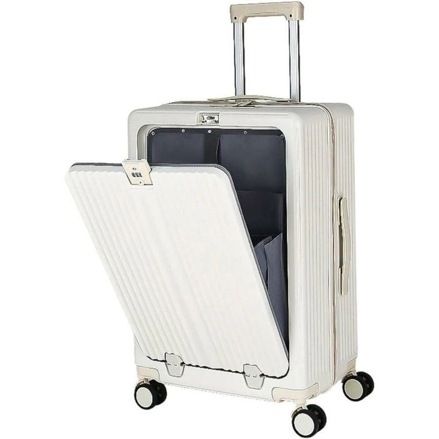 旅行バッグ 向こう正面開けっ広げ可 機内持込 ジッパー式 キャリーバッグ 旅する 出張 つつみ隠し引っかかり役立つこと 静音 SHOP DAN
