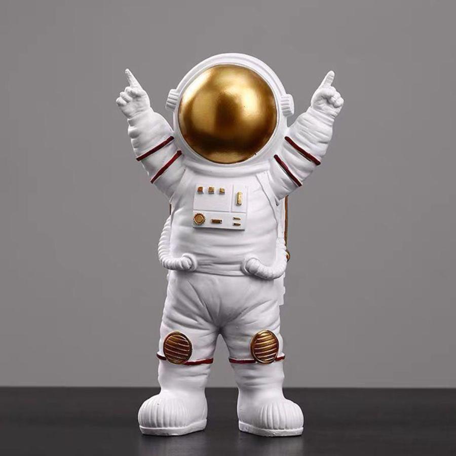樹脂宇宙飛行士宇宙飛行士像飾りホームオフィスデスクトップ置物装飾ゴールド15x10x25CM|TAKARAMONSTER