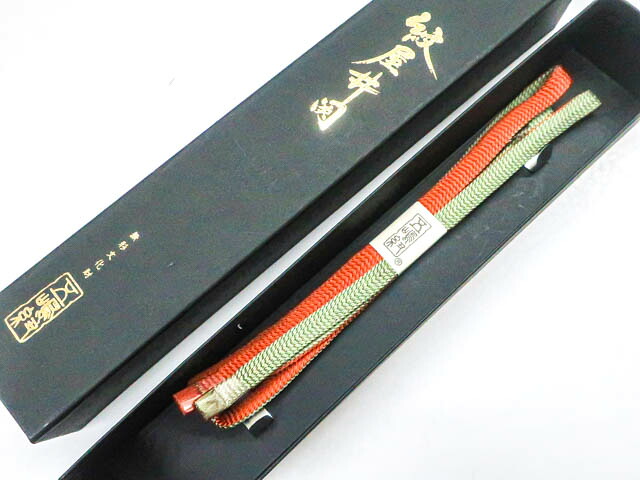 【中古】【着物】 和装小物 帯締め 帯締 未使用品 平組 紋屋井関 五嶋紐 箱入り r7w03-984【リサイクル】宝の山