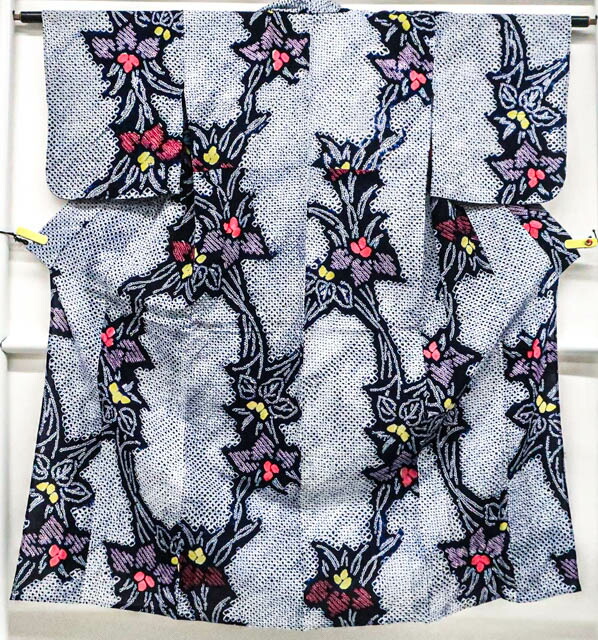 最大70%OFF【中古】リサイクル着物 浴衣 昭和レトロ 有松絞り 花文 身丈約149.5cm 裄丈約62cm r7z05-443【リサイクル】宝の山