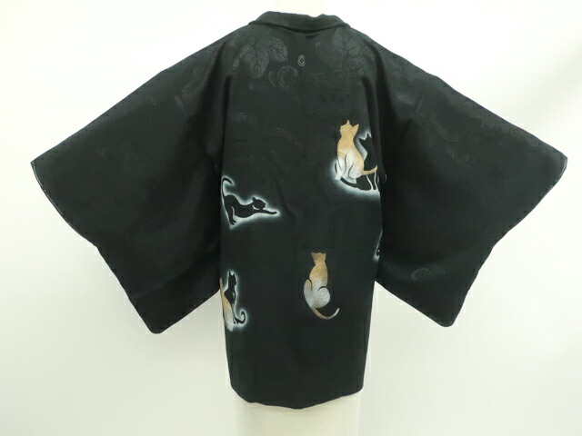 【中古】リサイクル着物羽織 オリジナル 一つ紋 しつけ付き 紐別 正絹 着物 身丈75.5cm 裄丈63cm r7z10-620【リサイクル】宝の山
