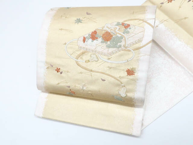 【中古】リサイクル着物 袋帯 お太鼓柄 文箱 金糸 正絹 kyo7b11-345【リサイクル】宝の山