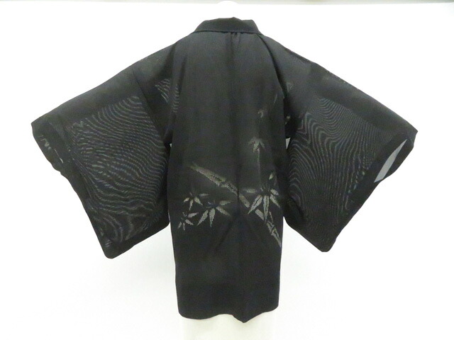 【中古】リサイクル着物 黒羽織 夏物 夏 羽織紐別売り 正絹 着物 美品 身丈約80cm 裄丈62.5cm kyo8z02-318【リサイクル】宝の山
