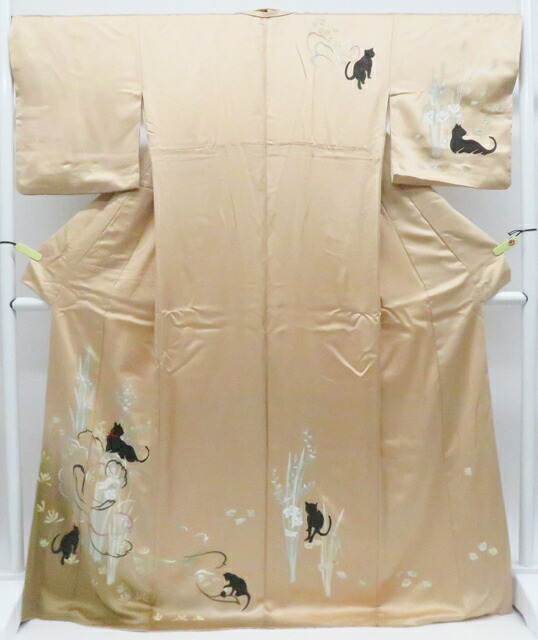 最大70%OFF【中古】リサイクル着物 付下げ オリジナル 花・猫 正絹 身丈172.5cm 裄丈68.5cm r8z03-47【リサイクル】宝の山