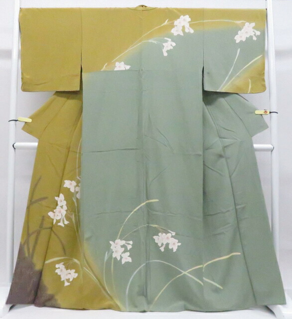 【中古】リサイクル着物 訪問着 暈し 花 しつけ付 正絹 着物 身丈約165cm 裄丈約68cm r8z03-54[仕立て上がり 和服 アウトレット リサイクル着物 入学式 卒業式 結婚式 母 七五三 お宮参り パーティー ランチ 通販 アイディーネット きもの]宝の山