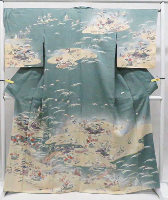 【中古】リサイクル着物 訪問着 作家物 落款入り しつけ付 着物 正絹 身丈約168.0cm 裄丈約66.5cm kyo8z03-476【リサイクル】宝の山