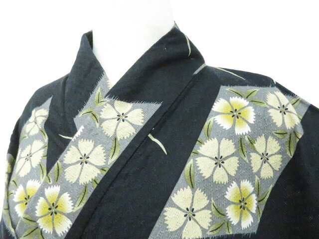 【中古】リサイクル着物 浴衣 花 着物 身丈約161.0cm 裄丈約65.0cm kyo8z03-495【リサイクル】宝の山