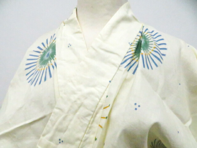 【中古】リサイクル着物 浴衣 花火模様 着物 身丈約163.0cm 裄丈約65.0cm kyo8z04-530【リサイクル】宝の山
