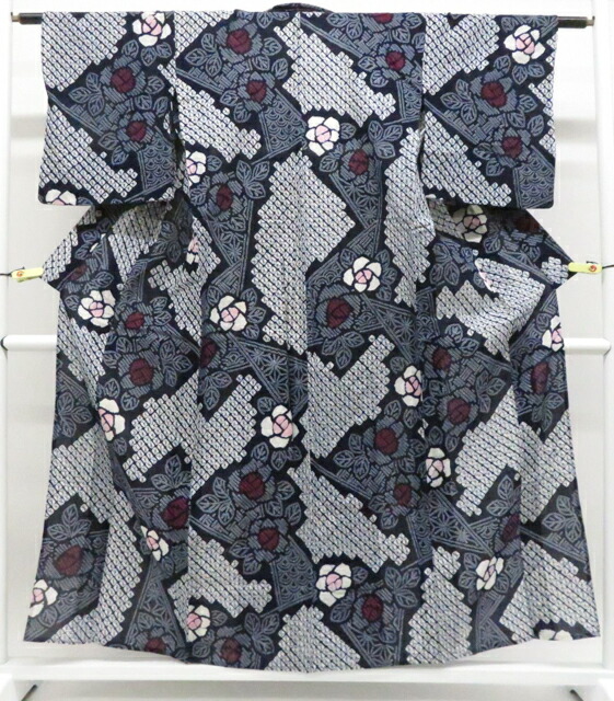 【中古】リサイクル着物 浴衣 有松鳴海絞り 着物 身丈約156.5cm 裄丈約60.0cm kyo8z04-587[仕立て上がり 和服 アウトレット リサイクル着物 夏着物 ゆかた 夏 カジュアル 和モダン 夏祭り お祭り 花火大会 屋台 盆踊りお出掛け 通販 アイディーネット きもの]宝の山
