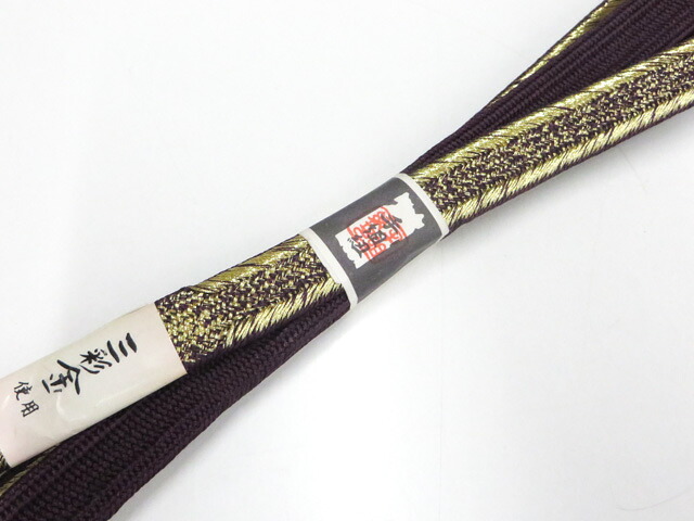 【中古】和装小物 未使用 帯締め 帯締 三彩金 平組 手組 金糸 撚り房 r8w06-785【リサイクル】宝の山｜アイディーネット宝の山店 10,296円