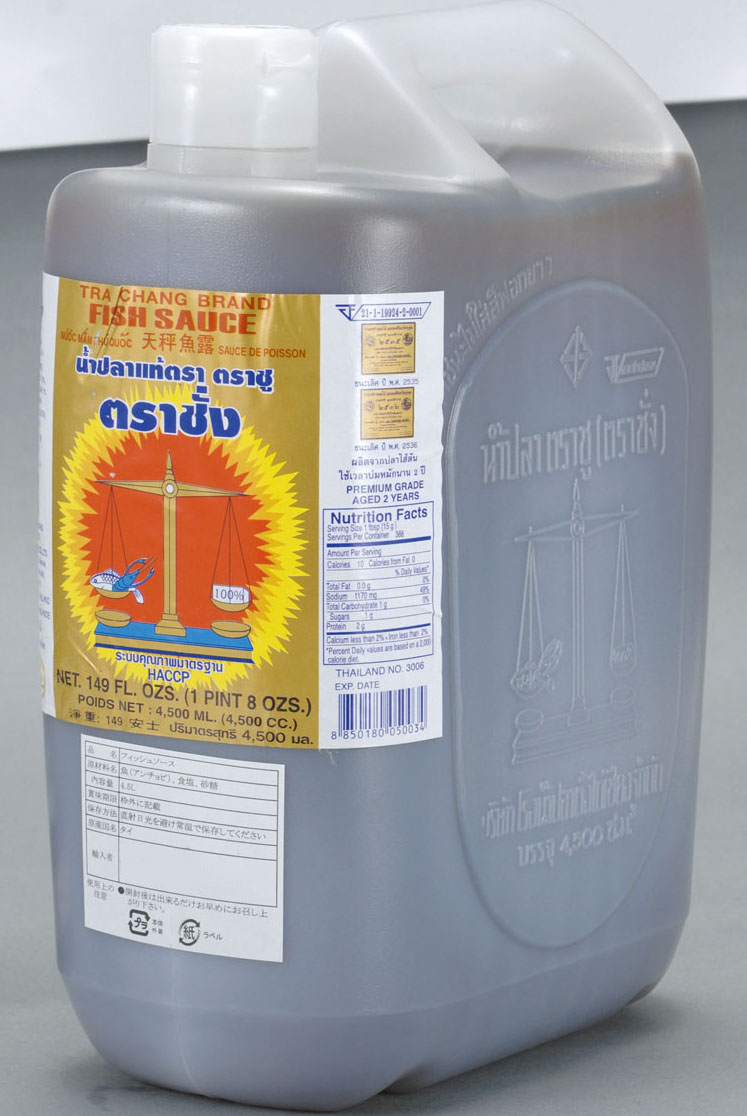 【まとめ買い】トラチャン フィッシュソース（ナンプラー） 4.5L×４本入り タイ産 業務用 熟成魚醤油 天秤魚露
