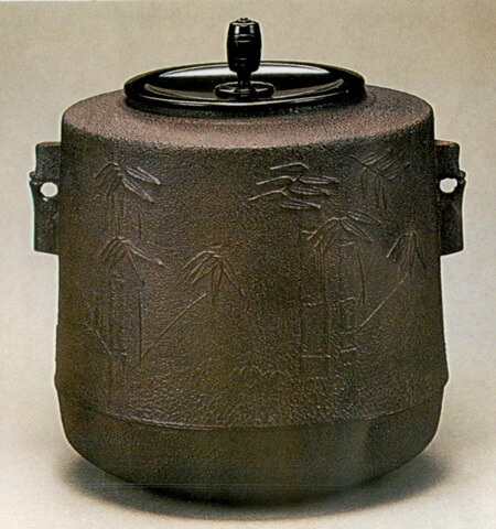 楽天市場】【茶道具／釜／風炉】風炉釜 筒釜 竹地紋 菊地政光作（桐箱