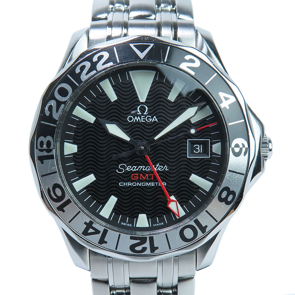 OMEGA 2834.50 Seamaster GMT ゼロ シーマスターGMT 自動小銃巻 ウオッチ 機械類式 稼動品 中古A omega seamaster gmt 【画像あり】【全国貨物輸送無料】【中古】