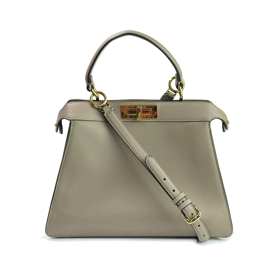 FENDI Peekaboo フェンディ ピーカブー 薄墨色 グレージュ 薄墨色 【全国貨物輸送無料】【中古】