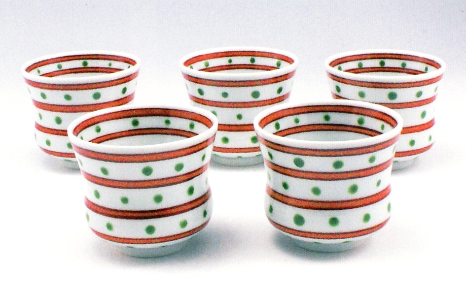 有田焼 源右衛門 お猪口 異なった5つの絵柄のセット5客 【公式通販】