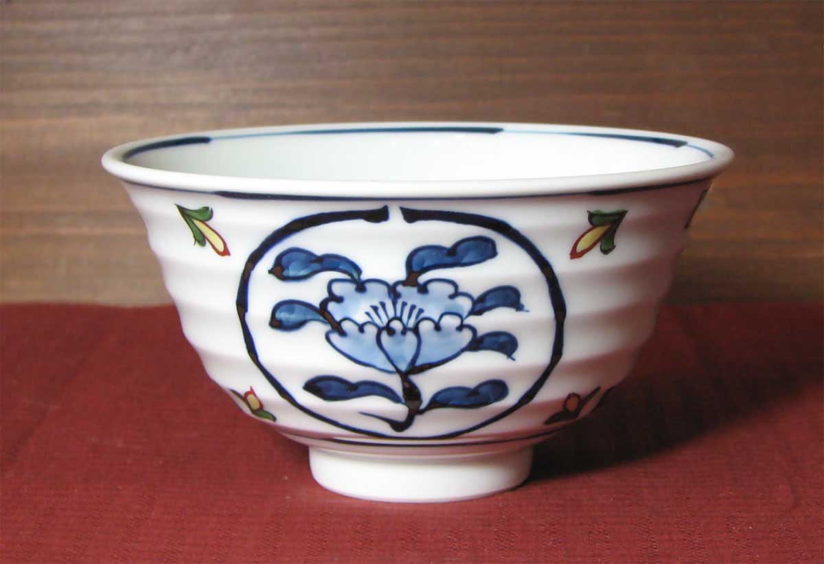 楽天市場】【有田焼】【源右衛門窯】 染付葡萄絵飯碗 (中 面取