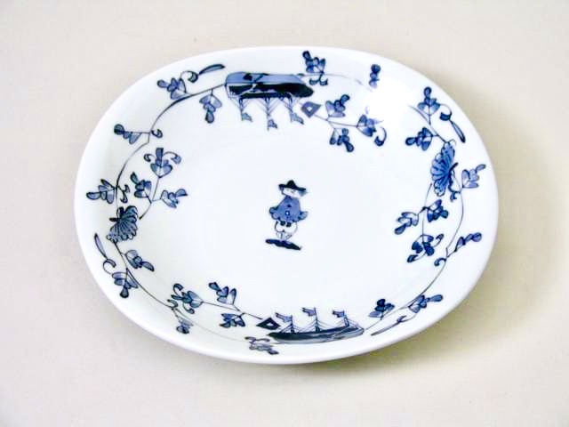 未使用品有田焼しん窯青花　唐草異人ノーブルサラダボール3点 有田焼】しん窯 青花 唐草異人ノーブルサラダボール 3枚セット